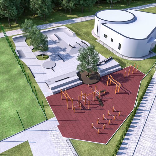 Obraz Aktualności o tytule Ruszamy z budową skateparku w Chotomowie!