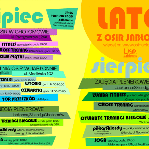 Obraz Aktualności o tytule Wakacyjny rozkład jazdy OSiR