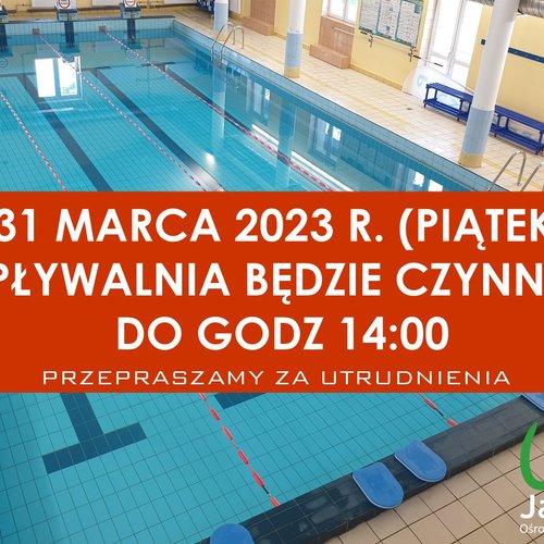 Obraz główny aktualności o tytule W piątek Pływalnia czynna do 14:00 