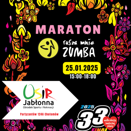 Obraz główny wydarzenia o tytule Maraton Rusza Mnie Zumba - 33. Finał WOŚP w Gminie Jabłonna 