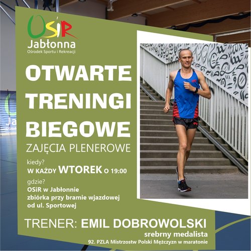 Obraz główny zajęć o tytule Otwarte treningi biegowe z Emilem Dobrowolskim! 