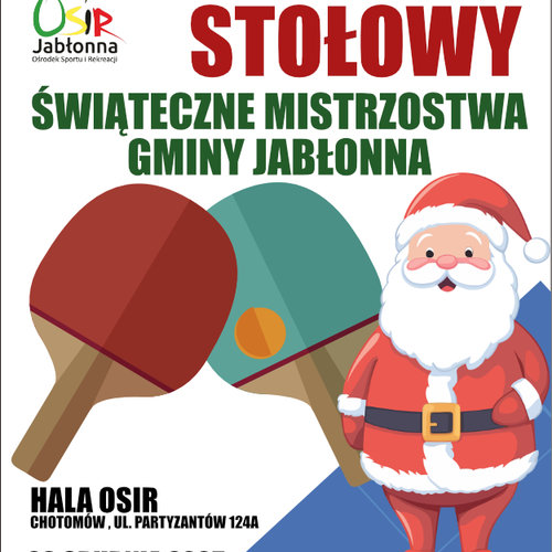 Obraz główny aktualności o tytule Świąteczne Mistrzostwa Gminy Jabłonna w Tenisie Stołowym 