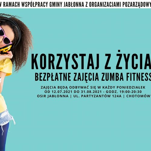 Obraz główny aktualności o tytule Bezpłatna ZUMBA FITNESS w każdy poniedziałek 