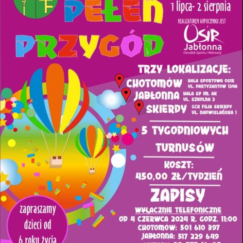 Obraz główny aktualności o tytule Zapisy na półkolonie letnie już 4 czerwca 