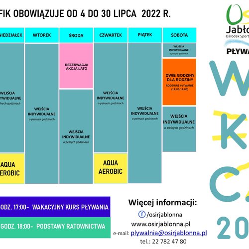 Obraz główny aktualności o tytule Lipiec na Pływalni OSiR 