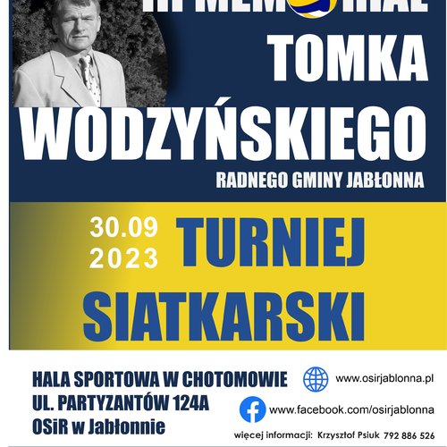 Obraz główny aktualności o tytule III Memoriał Siatkarski Tomka Wodzyńskiego 