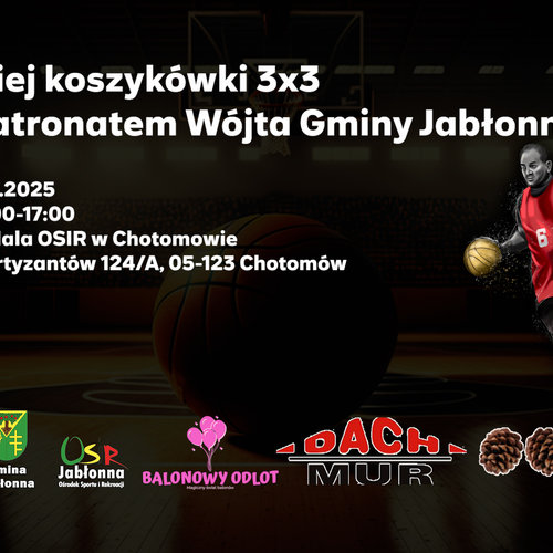 Obraz główny wydarzenia o tytule II Turniej Koszykówki 3x3 pod Patronatem Wójta Gminy Jabłonna 