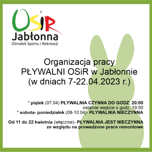 Obraz główny aktualności o tytule Uwaga! Zmiany w organizacji pracy Pływalni OSiR 