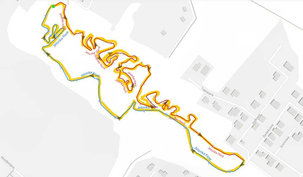 Mapa trasy XC Jelonka w Jabłonnie