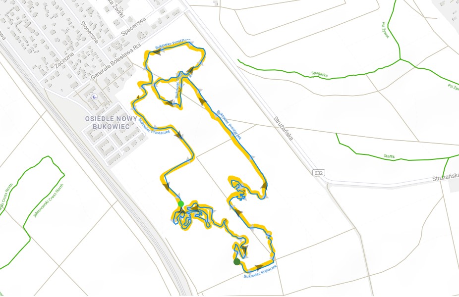 Mapa trasy XC Bukowiec w Jabłonnie 